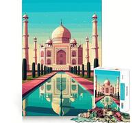 Puzzle de 1000 pièces représentant Le Taj Mahal 50x75cm, Un Jeu de réflexion pour Adultes, idéal pour s'amuser à l'intérieur ou comme Objet de Collection