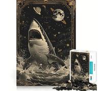 Puzzle de 1000 pièces représentant Le Tarot du Requin Blanc Entraînement Mental Amusant Découpe Nette Composants Robustes Divertissement captivant pour des Moments de détente à la Maison (38x26cm)