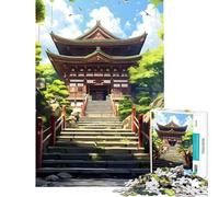 Puzzle de 1000 pièces représentant l'entrée d'un Temple Japonais idéal pour s'amuser à la Maison Décoration Murale et Jeu éducatif Convient aux Personnes de 14 Ans et Plus (38x26cm)