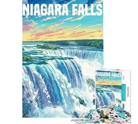 Puzzle de 1000 pièces représentant Les Chutes du Niagara au Canada Un Jeu Difficile à compléter mais Amusant et Humoristique idéal pour Les 14 Ans et Plus 38x52cm