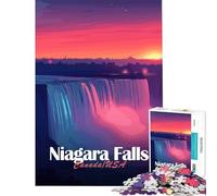 Puzzle de 1000 pièces représentant Les Chutes du Niagara au Coucher du Soleil Un Jeu éducatif Stimulant et Un pour Les Anniversaires (Dimensions 38x52cm)