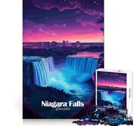 Puzzle de 1000 pièces représentant Les Chutes du Niagara de Nuit, idéal pour Les Adultes Un Jeu de réflexion Relaxant et Amusant, avec des Bords Nets Collection d'œuvres d'art (38x52cm)