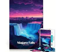Puzzle de 1000 pièces représentant Les Chutes du Niagara de Nuit, idéal pour Les Adultes Un Jeu de réflexion Relaxant et Amusant, avec des Bords Nets Collection d'œuvres d'art (50x75cm)