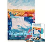 Puzzle de 1000 pièces représentant Les Chutes du Niagara, idéal pour Les Adolescents, Un Jeu de réflexion et Une activité à Faire à la Maison Bordure précise Liste de souhaits du Père Noël (50x75cm)