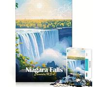 Puzzle de 1000 pièces représentant Les Chutes du Niagara,Un Jeu d'articulation Amusant et Stimulant pour l'esprit,idéal pour se détendre et Passer Un Moment agréable,Une œuvre d'art de Noël (38x26cm)