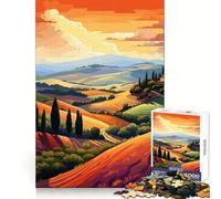 Puzzle de 1000 pièces représentant Les collines toscanes d'Italie, idéal pour Les Adolescents Pratique de la logique, Plaisir Facile, Bords Nets, Cadeau Symbolique (50x75cm)