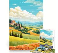 Puzzle de 1000 pièces représentant Les collines toscanes et Le Calme de l'Italie idéal pour stimuler Le Cerveau des Adolescents,pour Un Divertissement Occasionnel et de qualité supérieure (50x75cm)