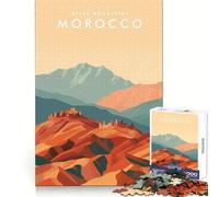 Puzzle de 1000 pièces représentant Les Montagnes de l'Atlas au Maroc, idéal pour Adultes et Adolescents Découpe Impeccable, Cadeau Parfait pour se détendre et se concentrer (38x26cm)