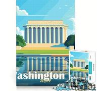 Puzzle de 1000 pièces représentant Les Monuments de Washington DC Jeu de mémoire Amusant Bords Lisses,Assemblage Parfait Une façon divertissante d'occuper Les Heures vides (38x52cm)