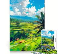Puzzle de 1000 pièces représentant Les rizières en terrasses de Bali, idéal pour Les Adolescents, pour développer Leur logique, se détendre et créer Un Cadeau d'anniversaire Original (38x52cm)