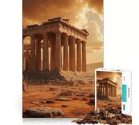 Puzzle de 1000 pièces représentant Les ruines d'un Temple Antique au Coucher du Soleil,idéal pour Les Adolescents Jeu Stimulant l'esprit,pièces nettes et sans bavures,Facile à Apprendre et Amusant