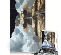 Puzzle de 1000 pièces représentant Les ruines d'un Temple en reflet, idéal pour Les Adolescents Améliore la mémoire, se détend et se Fait Plaisir Finitions impeccables Cadeau élégant (38x26cm)