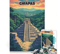Puzzle de 1000 pièces représentant Les ruines mayas de Palenque Chiapas Mexique Jeu de Construction à Faire soi-même activité intellectuelle relaxante Cadeau Original pour Un Anniversaire ou Noël