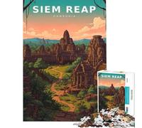 Puzzle de 1000 pièces représentant les visages dorés du temple de Bayon idéal pour les adolescents et les adultes Jeu de détente et cadeau original pour les femmes parfait pour un anniversaire ou Noël
