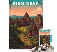Puzzle de 1000 pièces représentant les visages dorés du temple de Bayon idéal pour les adolescents et les adultes Jeu de détente et cadeau original pour les femmes parfait pour un anniversaire ou Noël