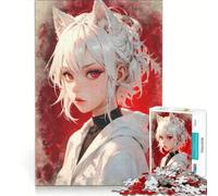 Puzzle de 1000 pièces représentant l'esprit féroce du Renard à la Fourrure Blanche, Jeu Impossible, découpe de précision, avec des pièces de Formes aléatoires Parfaitement emboîtables 38x52cm
