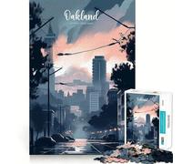 Puzzle de 1000 pièces représentant l'horizon d'Oakland, idéal pour Adultes Améliorez Votre mémoire et Votre Plaisir de Jouer Ensemble Bords précis Cadeau saisonnier (50x75cm)