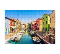 Puzzle de 1000 pièces représentant l'île de Burano près de Venise, en Italie. Puzzle Difficile à Imprimer. Jeu éducatif pour Adultes. 70 x 50 cm.