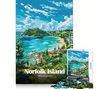 Puzzle de 1000 pièces représentant l'île Norfolk,en Australie,pour Adolescents Améliore la mémoire,Passe Un agréable Moment de détente,découpe Laser,Surprise d'anniversaire (38x26cm)