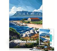 Puzzle de 1000 pièces représentant l'île Robben, en Afrique du Sud, pour Adolescents Décoration Murale apaisante et Amusante aux découpes nettes (38x52cm)