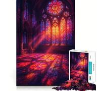 Puzzle de 1000 pièces représentant l'intérieur d'une cathédrale en vitrail pour Adultes 38x52cm Améliore la mémoire, Loisirs, Bords précis, pour Les fêtes