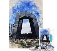 Puzzle de 1000 pièces représentant Pékin à l'aquarelle idéal pour Les Adolescents et Les Adultes Jeu Amusant pour améliorer la mémoire Cadeau Original pour Un Anniversaire ou Noël (38x26cm)