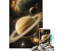 Puzzle de 1000 pièces représentant Saturne étoilé idéal pour Les Adolescents pour Un défi de Vitesse à la Main Un Cadeau Unique pour Un Anniversaire ou Noël (Dimensions 50x75cm)