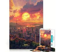 Puzzle de 1000 pièces représentant Séoul au Coucher du Soleil, en Corée du Sud, pour Adultes Stimule la mémoire, Passe Un Moment agréable et Offre Une Belle œuvre d'art à Assembler 38x52cm