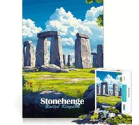 Puzzle de 1000 pièces représentant Stonehenge, idéal pour Les Adolescents Jeu de logique Simple, Passe-Temps apaisant, découpe Parfaite, Cadeau Classique 50x75cm