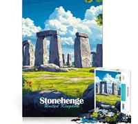 Puzzle de 1000 pièces représentant Stonehenge, idéal pour Les Adolescents Jeu de logique Simple, Passe-Temps apaisant, découpe Parfaite, Cadeau Classique 38x26cm