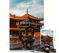 Puzzle de 1000 pièces représentant Taipei, Taïwan, pour Adolescents développez Votre mémoire, apaisez Votre Esprit et offrez-Vous Un Cadeau Original aux Bords Nets (38x26cm)