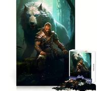 Puzzle de 1000 pièces représentant Thor, Le Dieu Viking et Le Loup, idéal pour Les Adolescents : Pratique du raisonnement, détente et Finitions de qualité supérieure Un Cadeau attentionné (38x26cm)