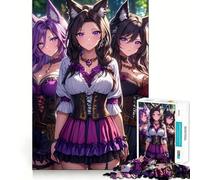 Puzzle de 1000 pièces représentant Trois Filles d'anime avec des Oreilles de Chat Idéal pour Les Adolescents Un Jeu de réflexion et de complicité avec des Morceaux découpés Pièce de Collection
