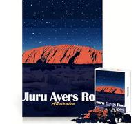 Puzzle de 1000 pièces représentant Uluru (Ayers Rock) Paysage Australien idéal pour Les Adolescents Développe Les capacités analytiques Offre Un Divertissement Calme et Un Assemblage précis Cadeau