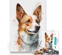 Puzzle de 1000 pièces représentant Un Adolescent avec Une Peinture Aquarelle de Chien Jeu de mémoire,Verrouillage sûr,sans pièces détachées,idéal pour Les Voyages pour Les Cerveaux