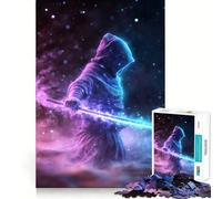 Puzzle de 1000 pièces représentant Un Adolescent Guerrier samouraï néon (38x26cm) Soulagement, Stimulation, détente, découpe Nette Liste de souhaits du Père Noël
