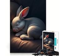 Puzzle de 1000 pièces représentant Un Adorable bébé Lapin endormi, idéal pour Les Adolescents Jeu de logique, léger et Relaxant, découpe précise, Cadeau Classique 38x26cm