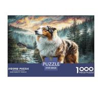 Puzzle de 1000 pièces représentant Un Adorable Chien Australien dans la forêt, en Carton 100% recyclé. Décoration idéale pour Adultes et Enfants. Dimensions : 38 x 26 cm.