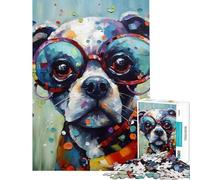 Puzzle de 1000 pièces représentant Un Adorable Chien idéal pour Les Adolescents et Les Adultes Jeu de détente Assemblage de Motifs Cadeau Unique pour Un Anniversaire ou Noël (38x26cm)