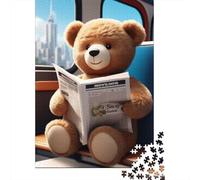 Puzzle de 1000 pièces représentant Un Adorable Ours en Peluche. Puzzle en Papier pour Adultes, idéal pour se détendre et Offrir en Cadeau à la Famille et aux Amis. Dimensions : 38 x 26 cm.
