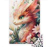 Puzzle de 1000 pièces représentant Un Adorable Petit Dragon, pour Adultes et Enfants. Jeu de Puzzle de 1000 pièces (75 x 50 cm)