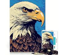 Puzzle de 1000 pièces représentant Un Aigle à tête Blanche américain,idéal pour Les Adultes Jeu de concentratione de qualité supérieure,découpé au Laser,pour Une activité familiale Amusante en soirée