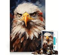 Puzzle de 1000 pièces représentant Un Aigle à tête Blanche américain Jeu de réflexion,découpe de Haute précision,Passe-Temps Fascinant pour Les Moments de détente (50x75cm)