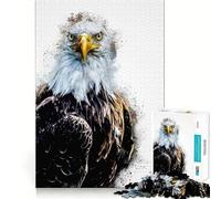 Puzzle de 1000 pièces représentant Un Aigle à tête Blanche américain,pour Adultes Jeu de résolution de problèmes,qualité Professionnelle,activité de Groupe relaxante en intérieur (50x75cm)