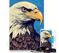 Puzzle de 1000 pièces représentant Un Aigle à tête Blanche américain,pour Adultes Jeu de résolution de problèmes,qualité Professionnelle,activité de Groupe relaxante en intérieur (50x75cm)