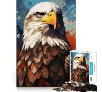 Puzzle de 1000 pièces représentant Un Aigle à tête Blanche au Regard perçant,avec Bords Fins,pour des Moments de détente et de créativité Jeu de logique,Cadeau d'anniversaire Amusant (38x52cm)