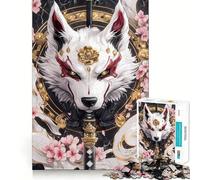 Puzzle de 1000 pièces représentant Un Akita Blanc avec Un Katana,idéal pour Adultes Jeu de réflexion Stimulant,Structure à emboîtement précise,Facile à Apprendre et Amusant pour Toute la Famille