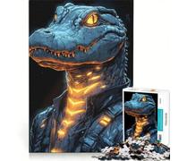 Puzzle de 1000 pièces représentant Un Alligator anthropomorphe, Jeu Manuel Stimulant la motricité Fine et l'intelligence, avec des pièces de Formes aléatoires Parfaitement emboîtables 50x75cm