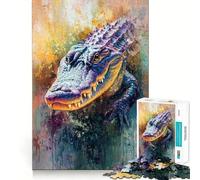 Puzzle de 1000 pièces représentant Un Alligator Exercice Mental Amusant Pièces précises et sans Couture Un Moyen captivant de Passer Le Temps (38x26cm)