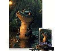 Puzzle de 1000 pièces représentant un alligator sous la pluie, idéal pour adultes Développe la concentration et la capacité à gérer le stress Un divertissement sans stress, parfait pour Noël (38x26cm)